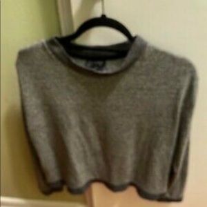 TopShop Light Beige Gray Basic Long Sleeve Casual
